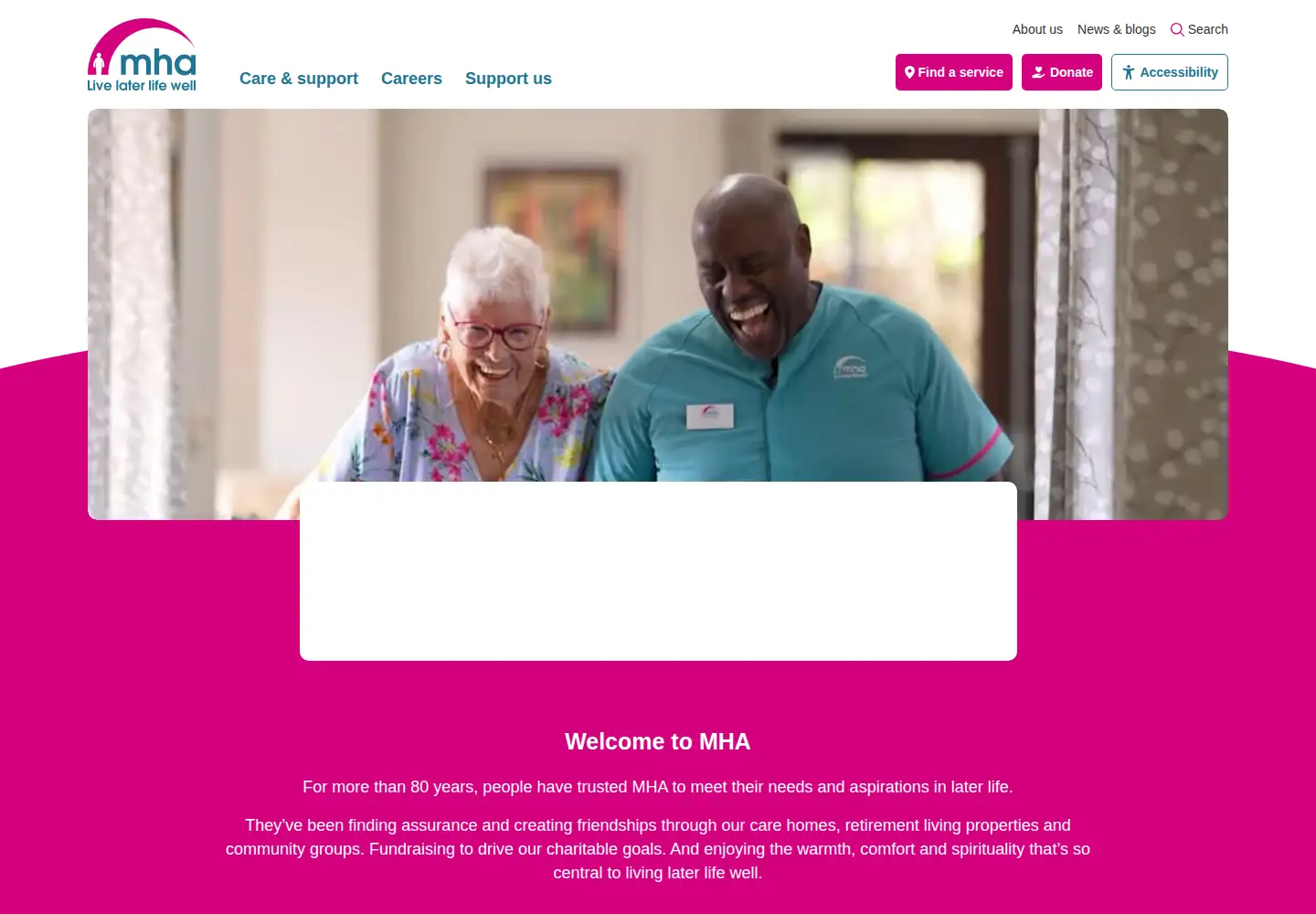 Screenshot of mha.org.uk