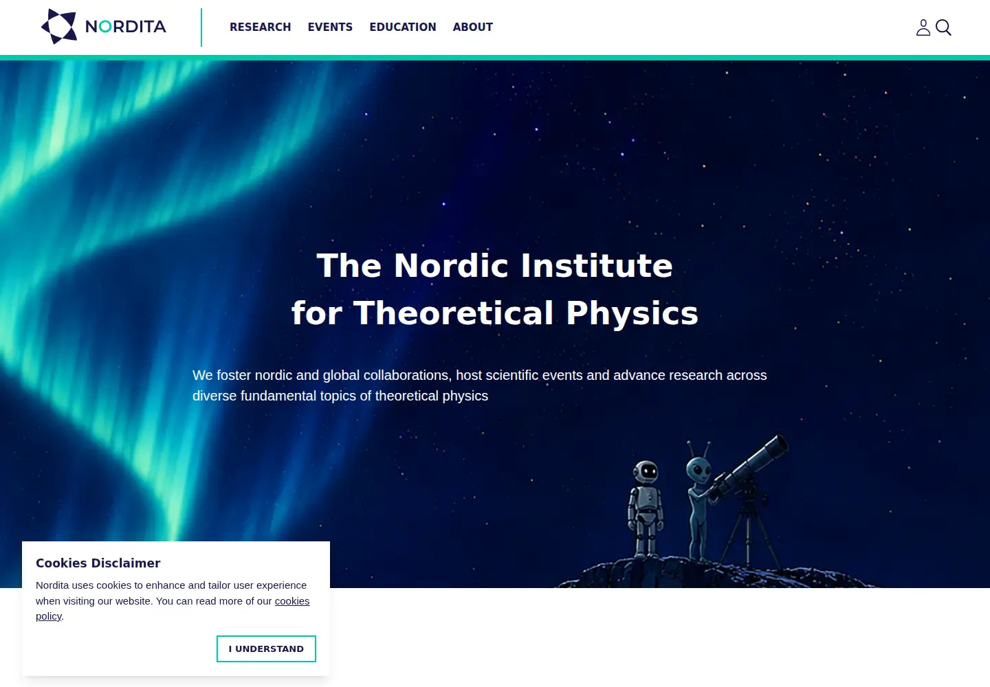 Screenshot of nordita.org