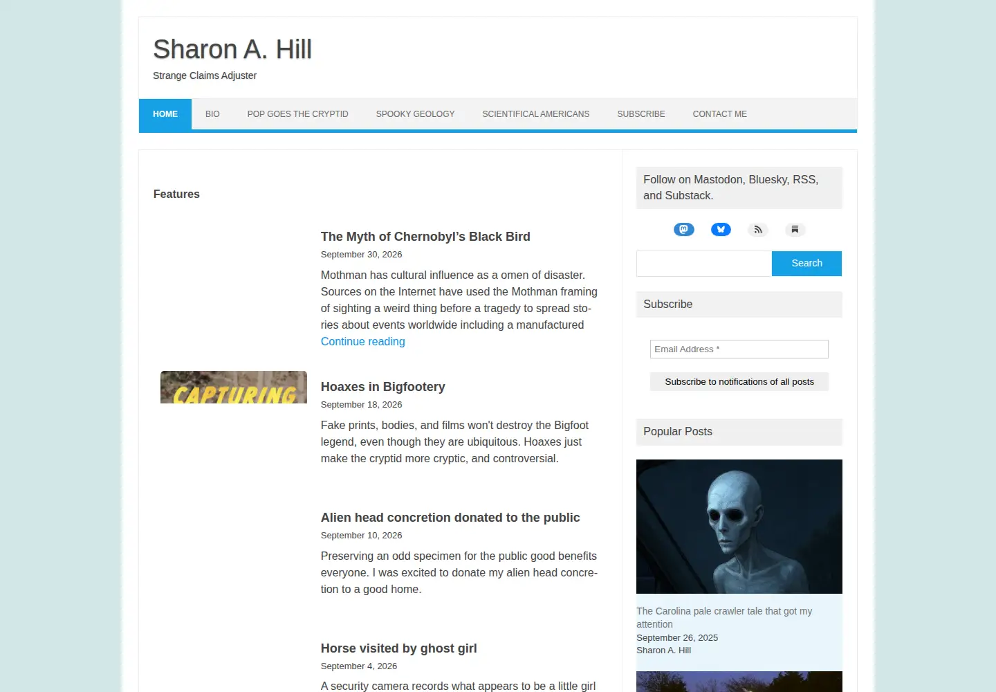 Screenshot of sharonahill.com
