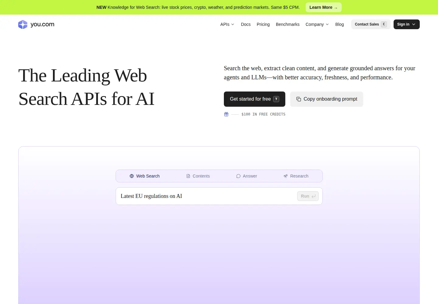 Screenshot of you.com