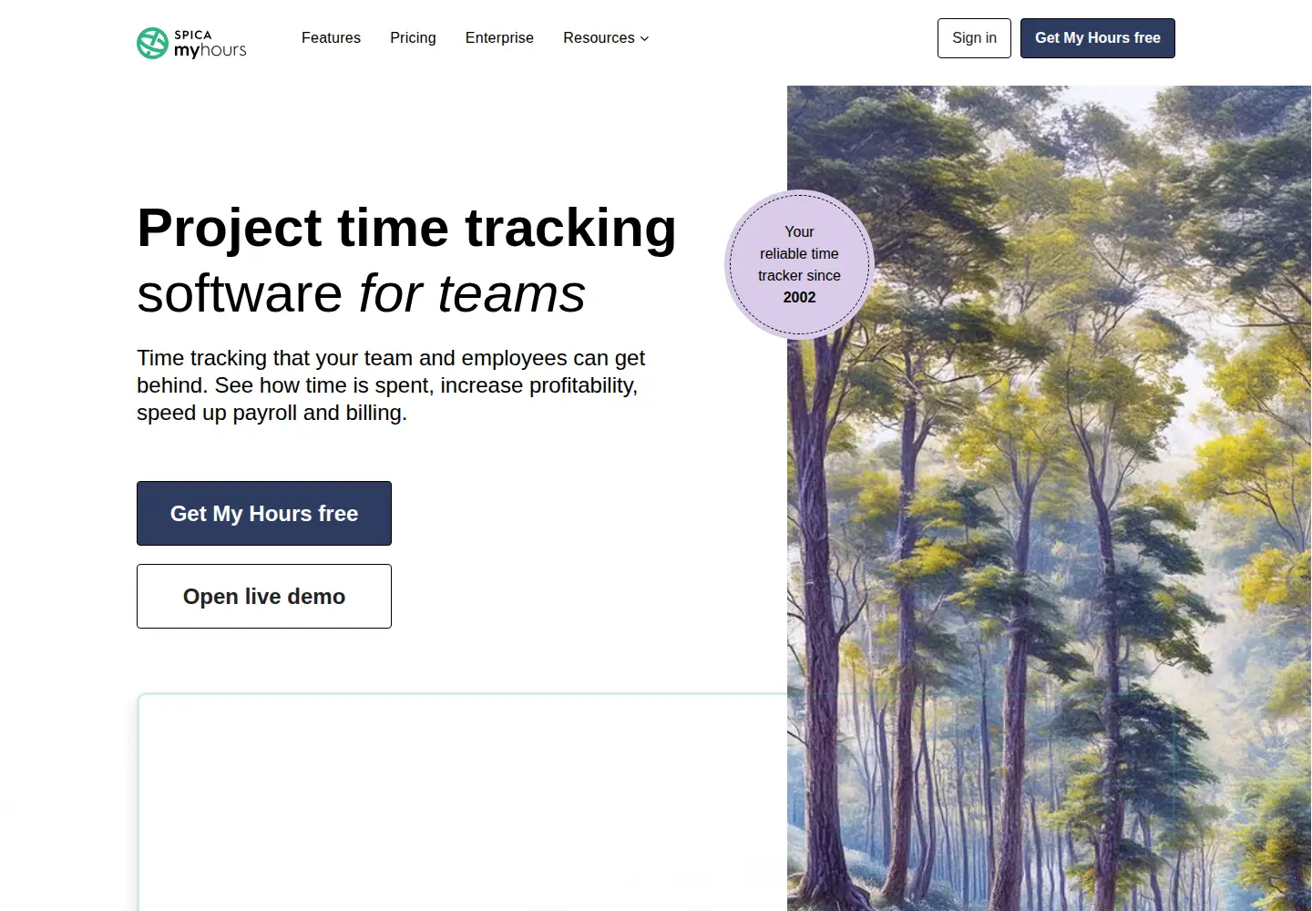 Screenshot of myhours.com