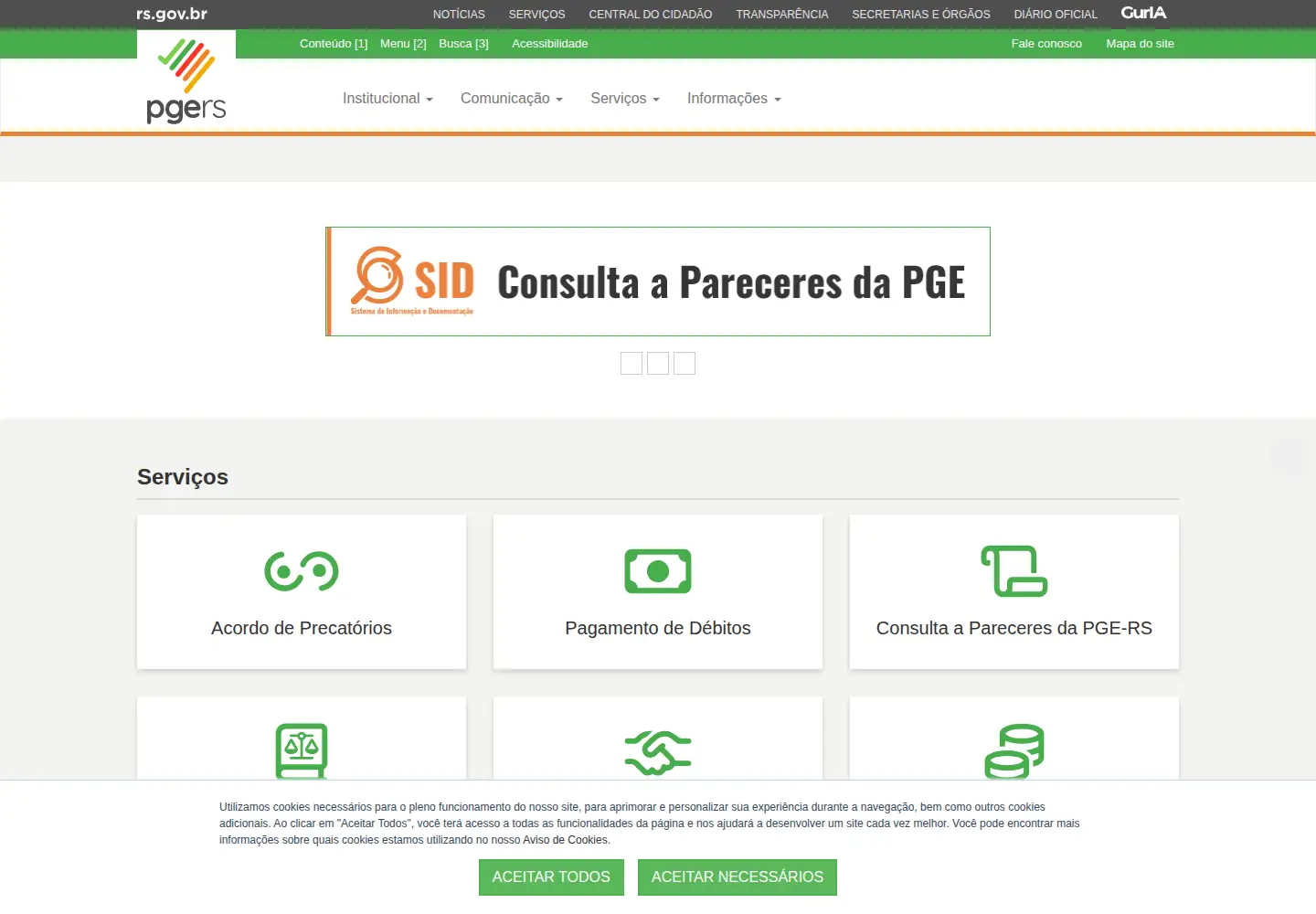 Screenshot of pge.rs.gov.br