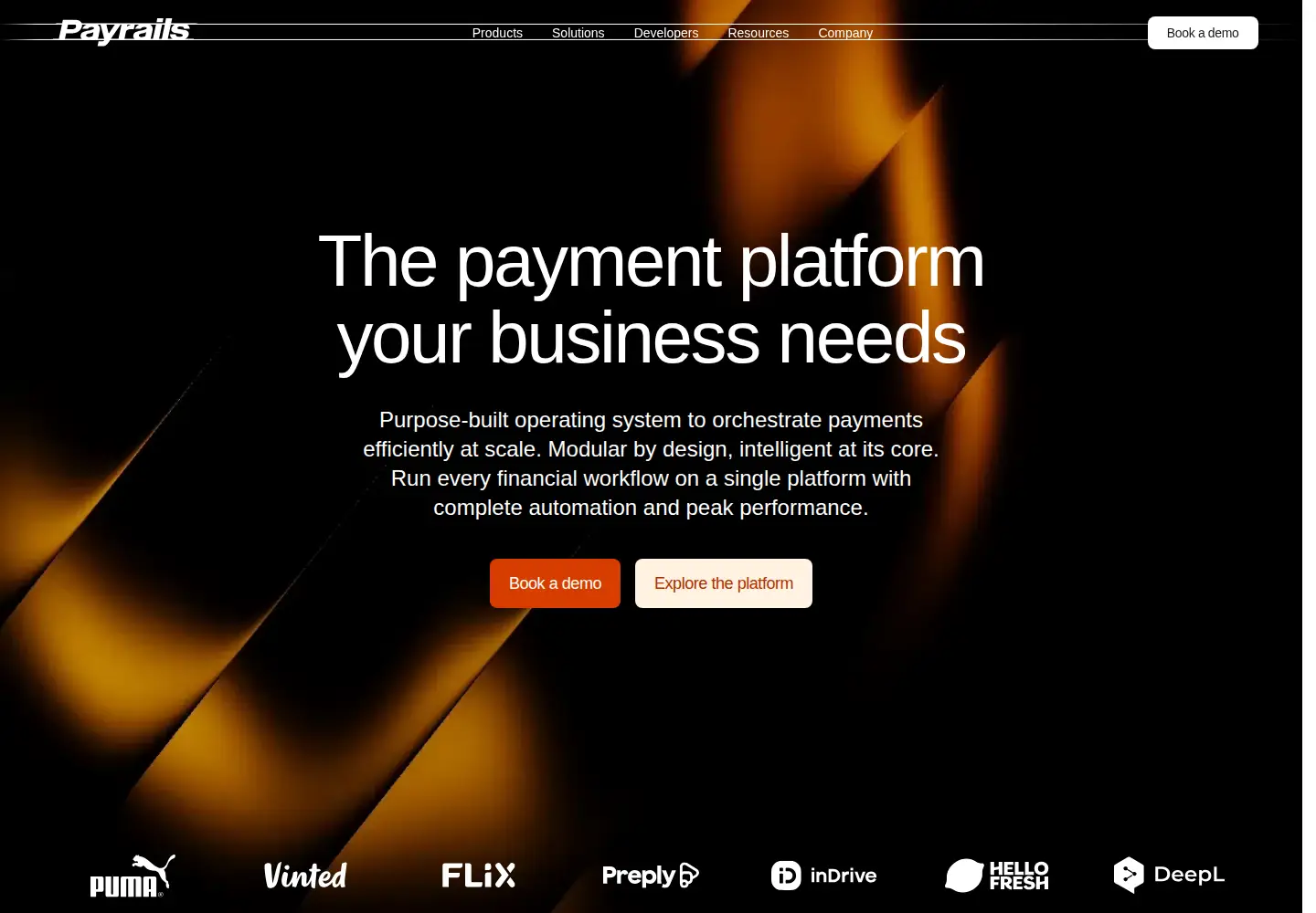 Screenshot of payrails.com