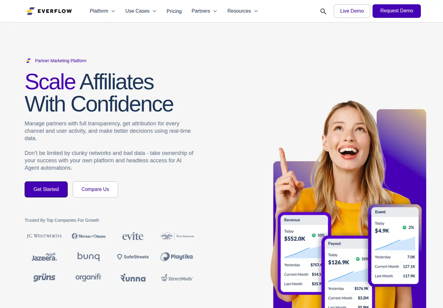 Screenshot of everflow.io