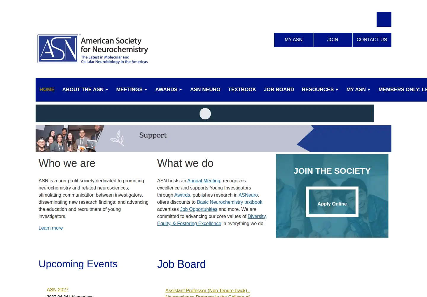 Screenshot of asneurochem.org