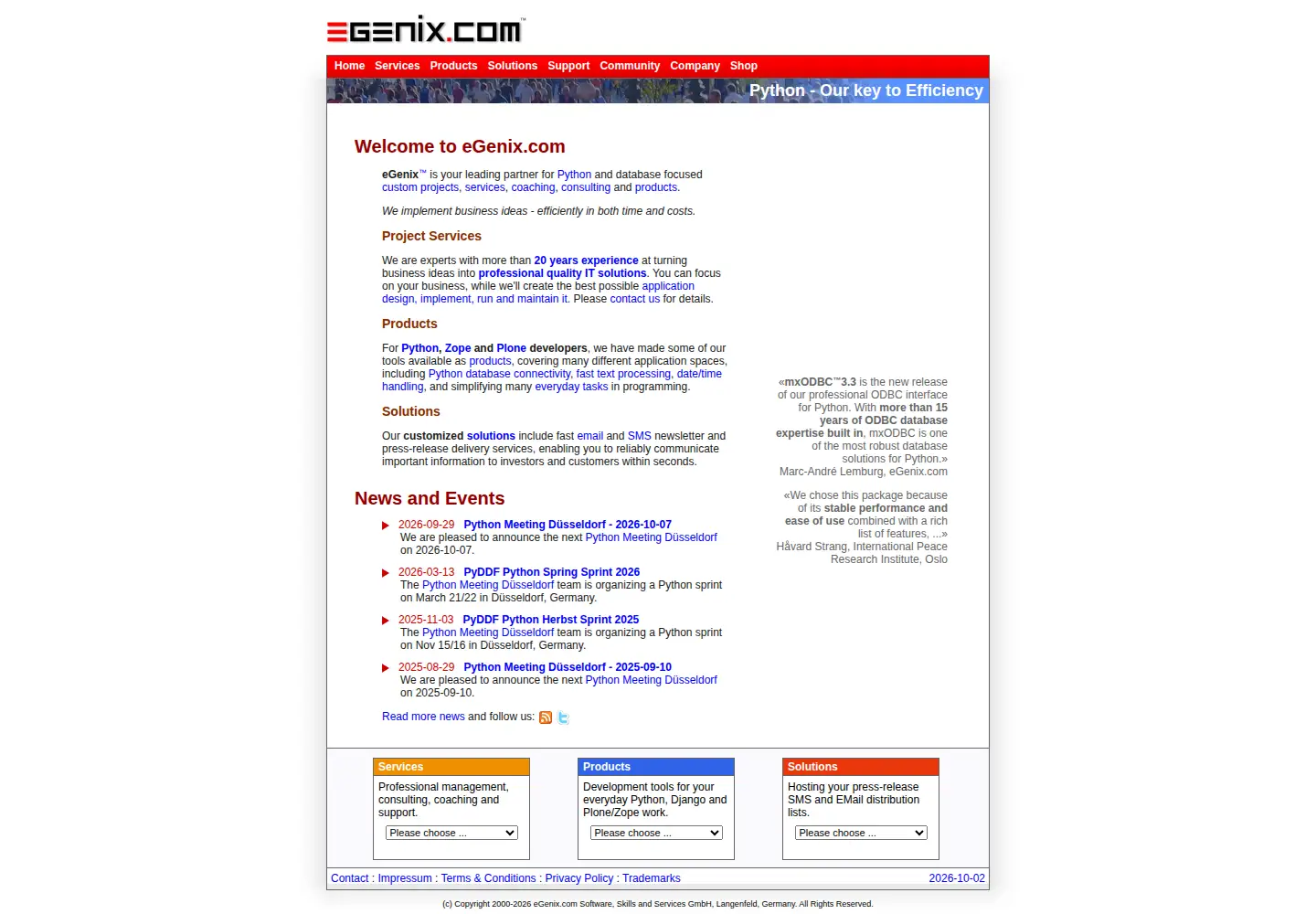 Screenshot of egenix.com