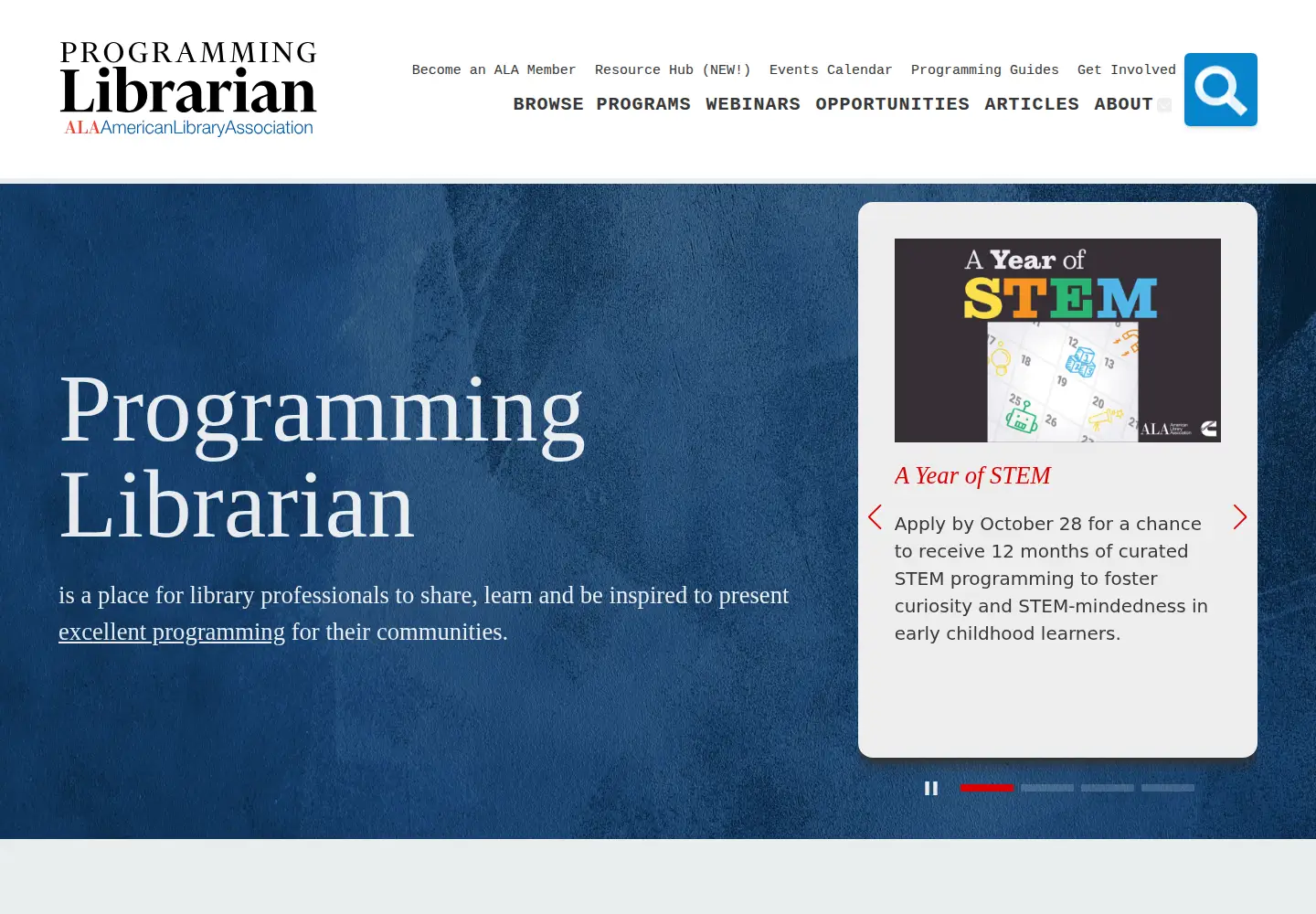 Screenshot of programminglibrarian.org