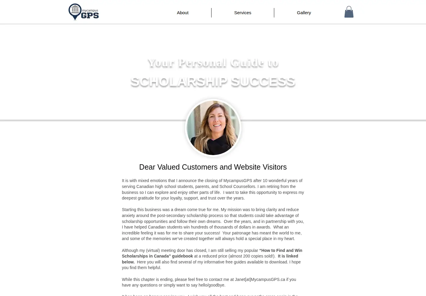 Screenshot of mycampusgps.ca