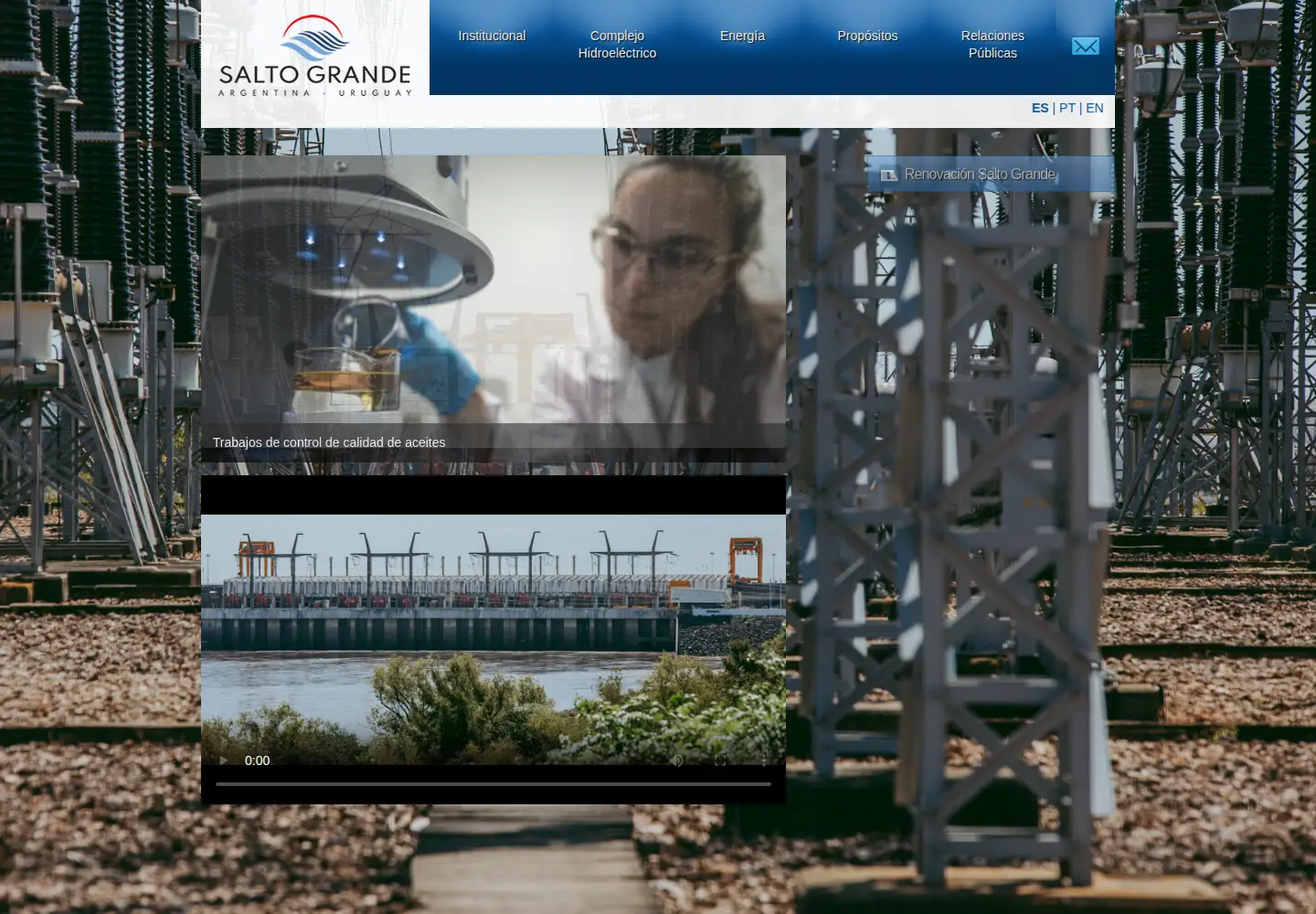 Captured homepage of saltogrande.org in the current scan