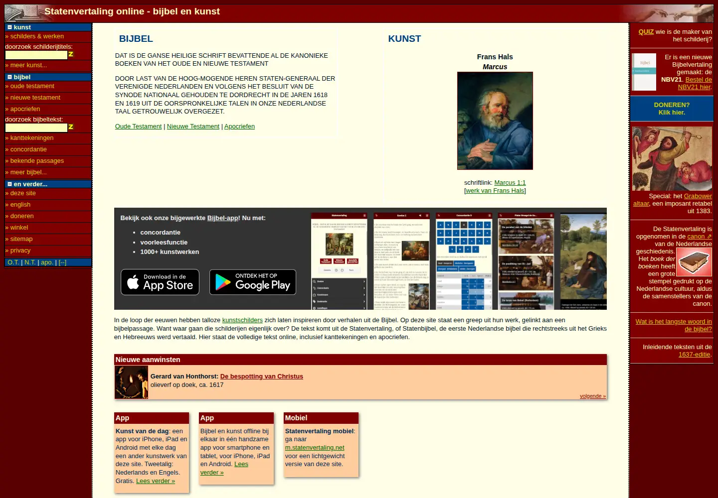 Screenshot of statenvertaling.net