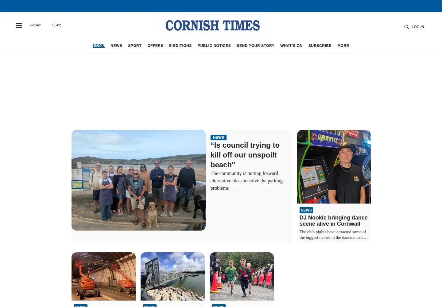 Screenshot of cornish-times.co.uk
