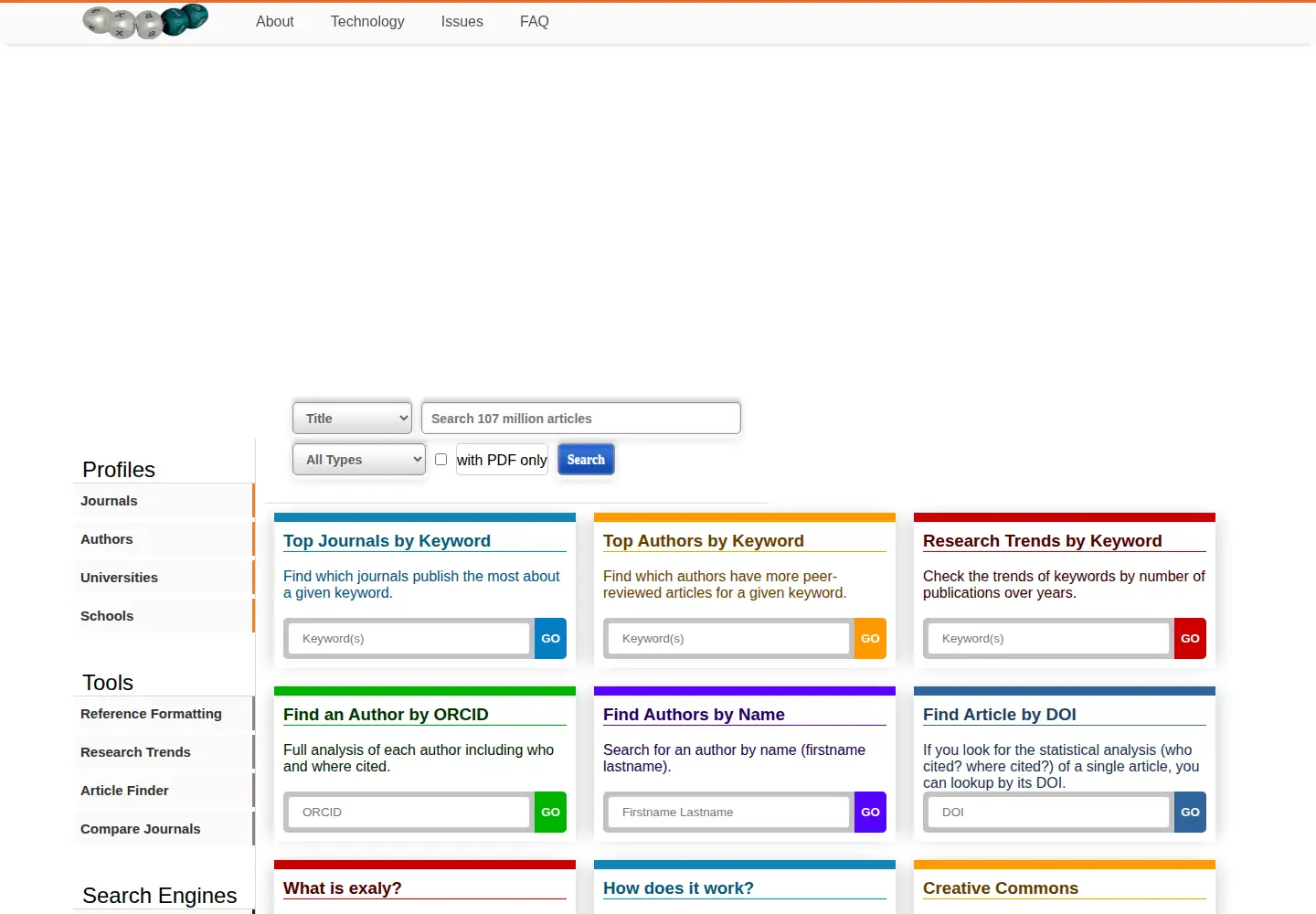 Screenshot of exaly.com