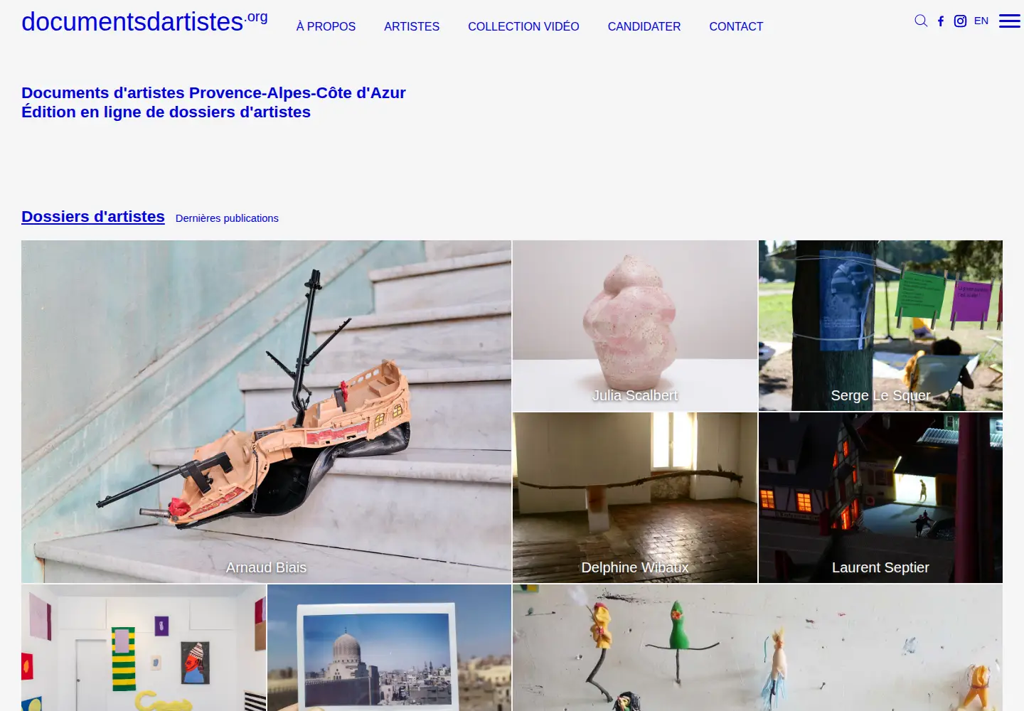 Screenshot of documentsdartistes.org