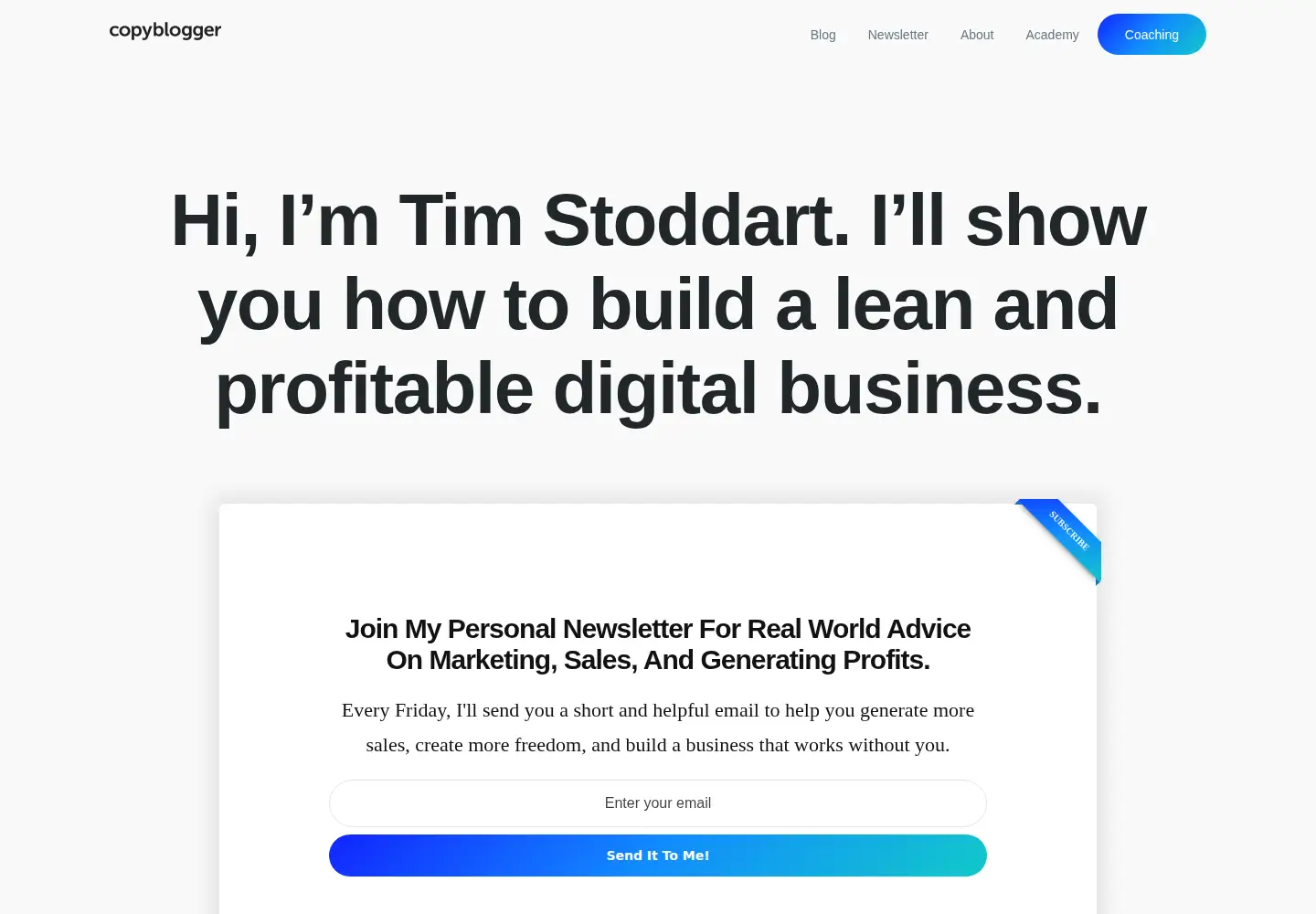 Screenshot of copyblogger.com