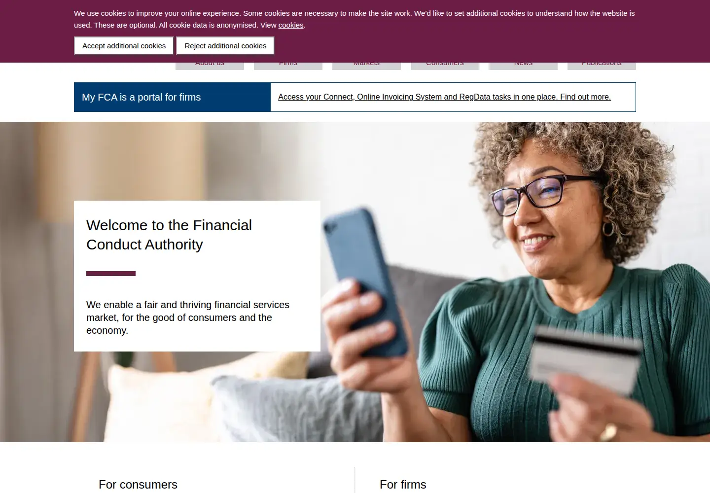 Screenshot of fca.org.uk
