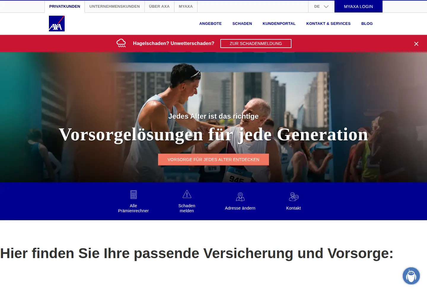 Screenshot of axa.ch