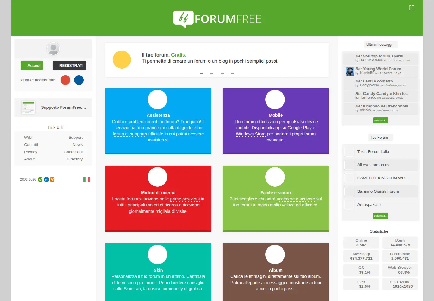 Screenshot of forumfree.it