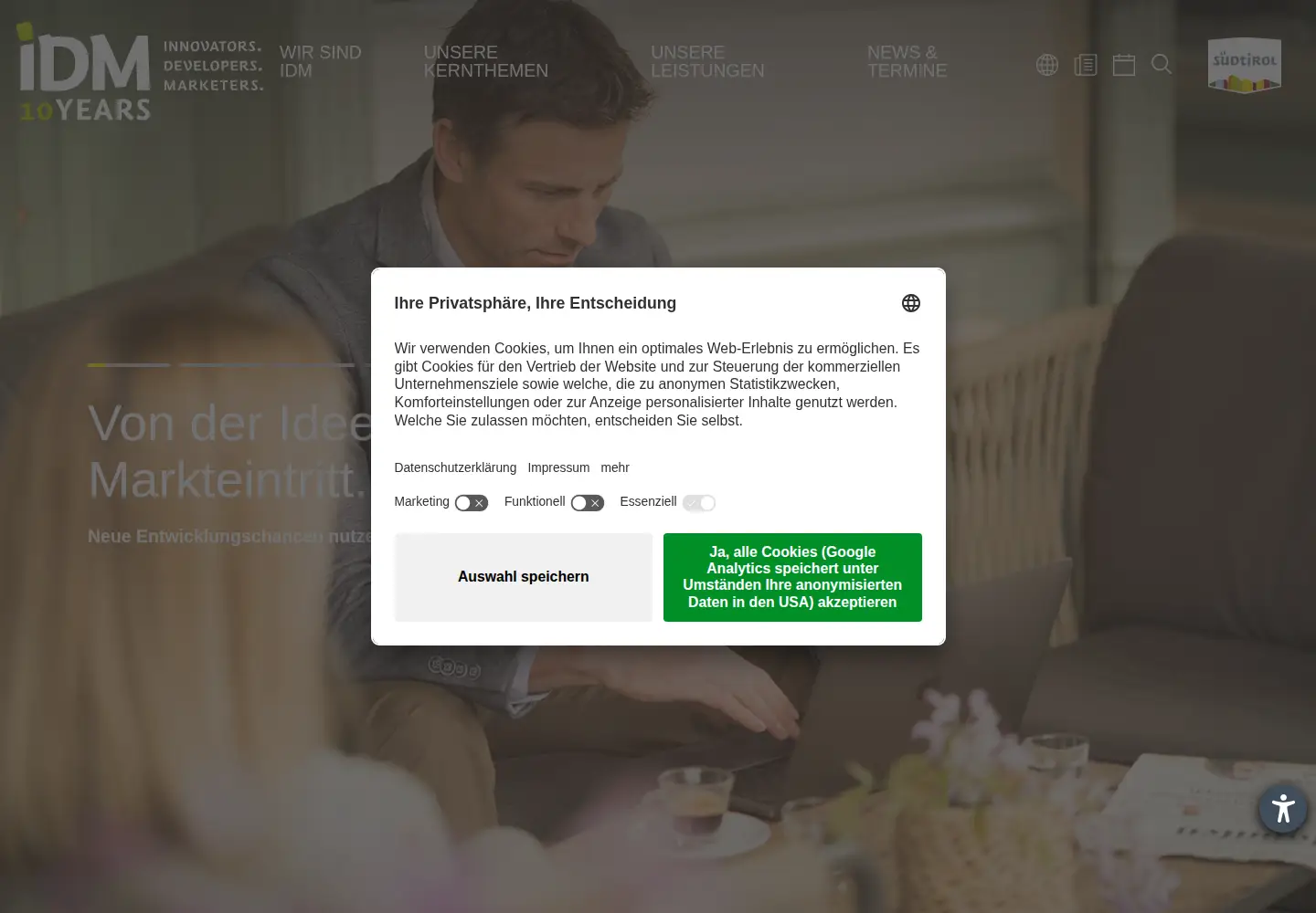 Screenshot of idm-suedtirol.com