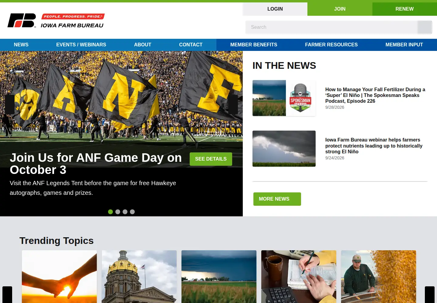 Screenshot of iowafarmbureau.com