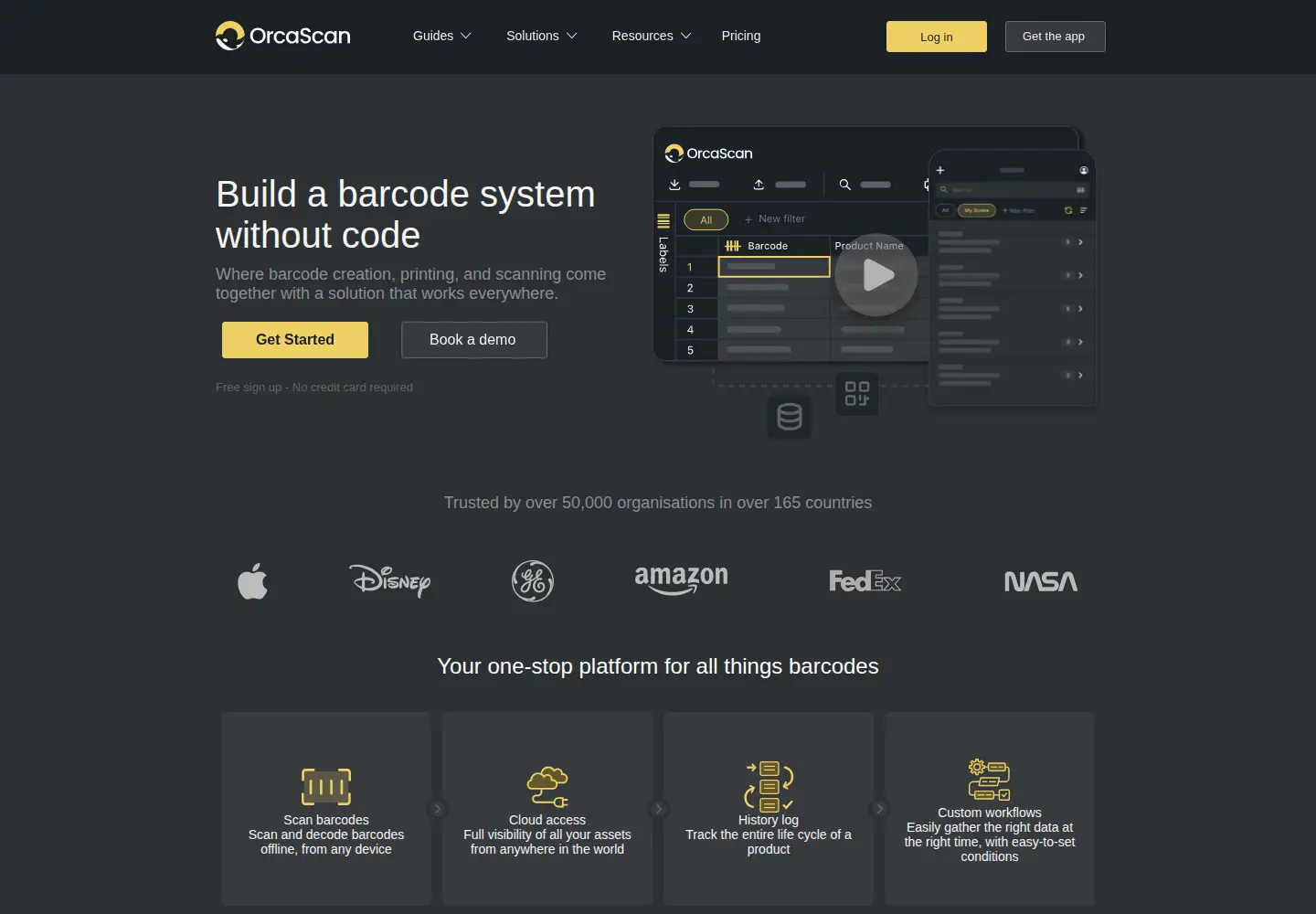 Screenshot of orcascan.com
