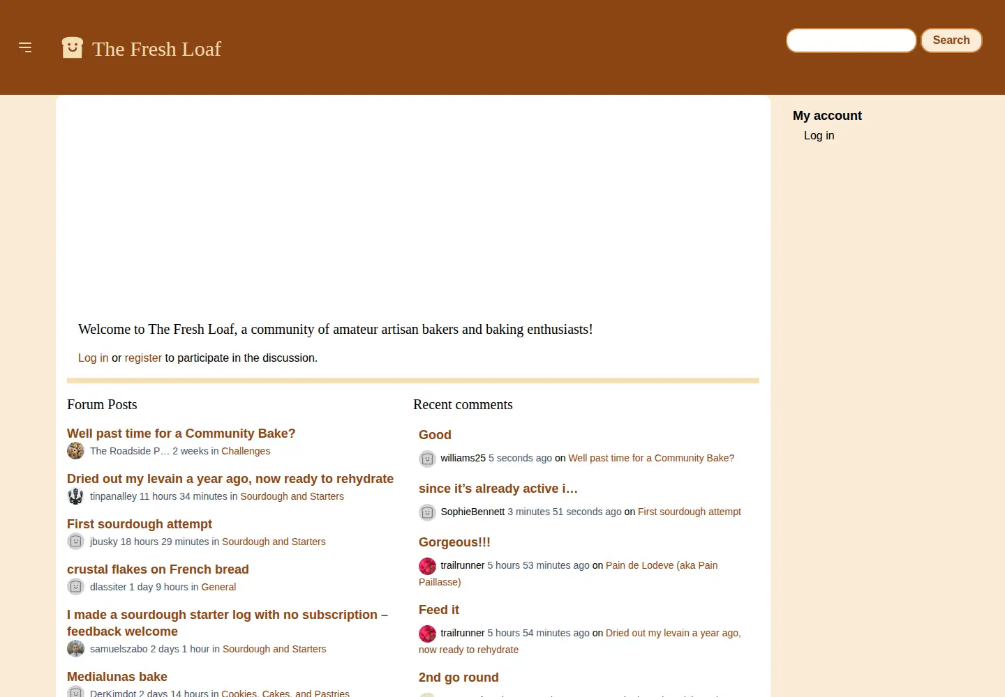 Captured homepage of thefreshloaf.com in the current scan