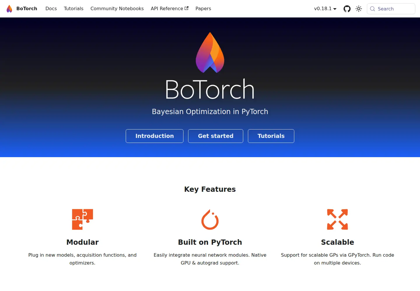 Screenshot of botorch.org