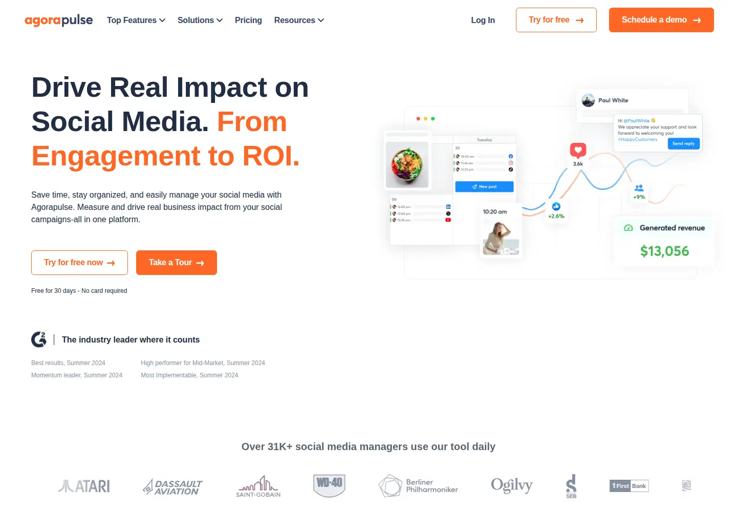 Screenshot of agorapulse.com
