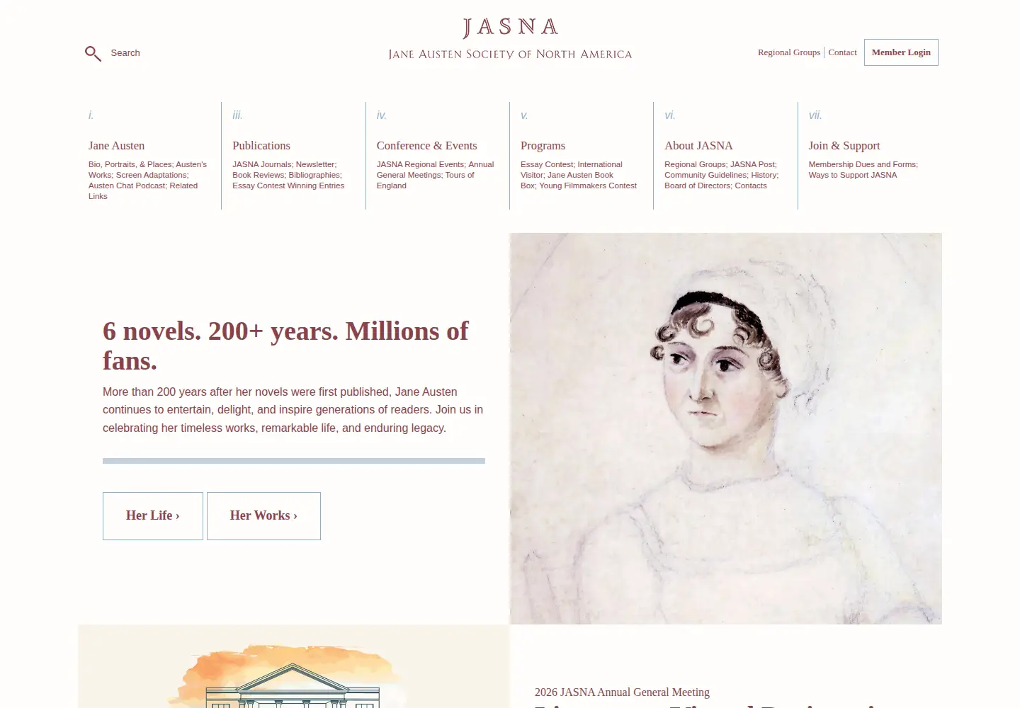Screenshot of jasna.org