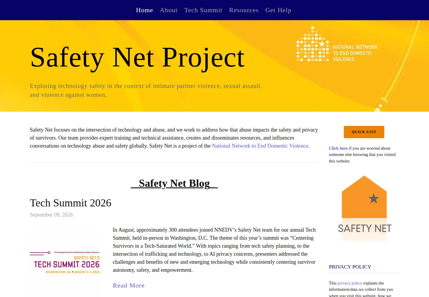 Screenshot of techsafety.org