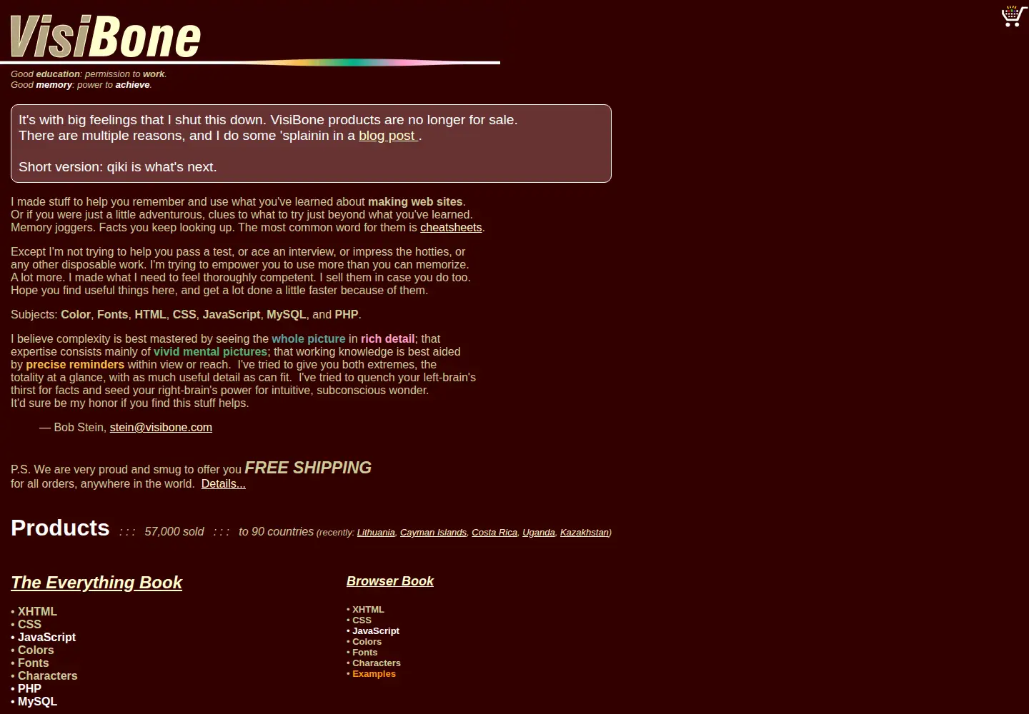 Screenshot of visibone.com