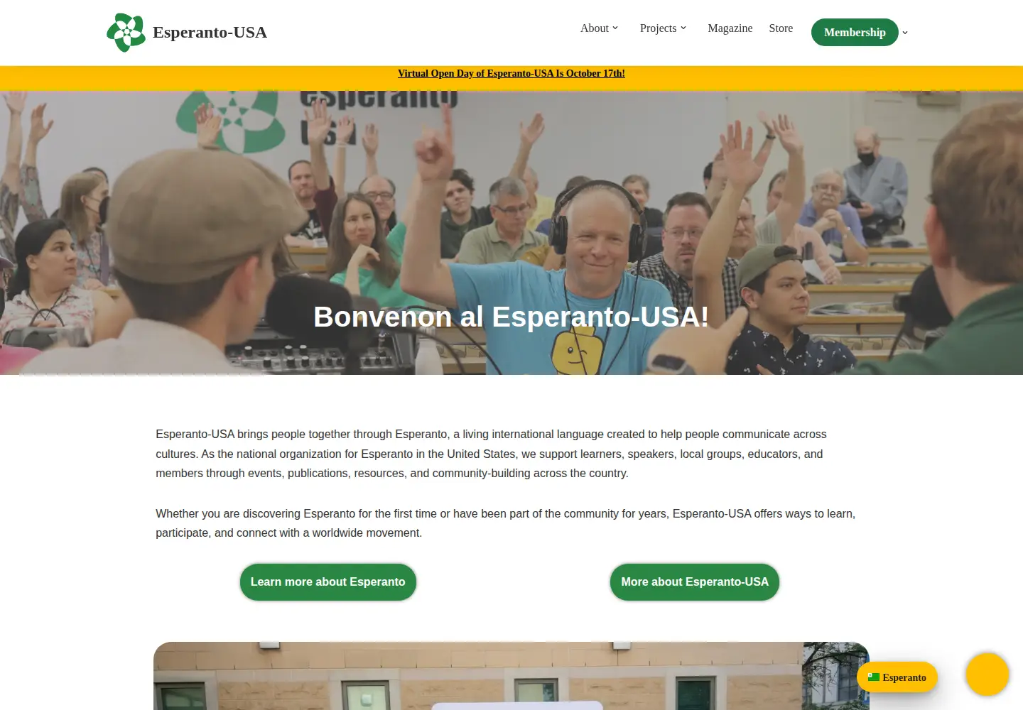 Screenshot of esperanto-usa.org