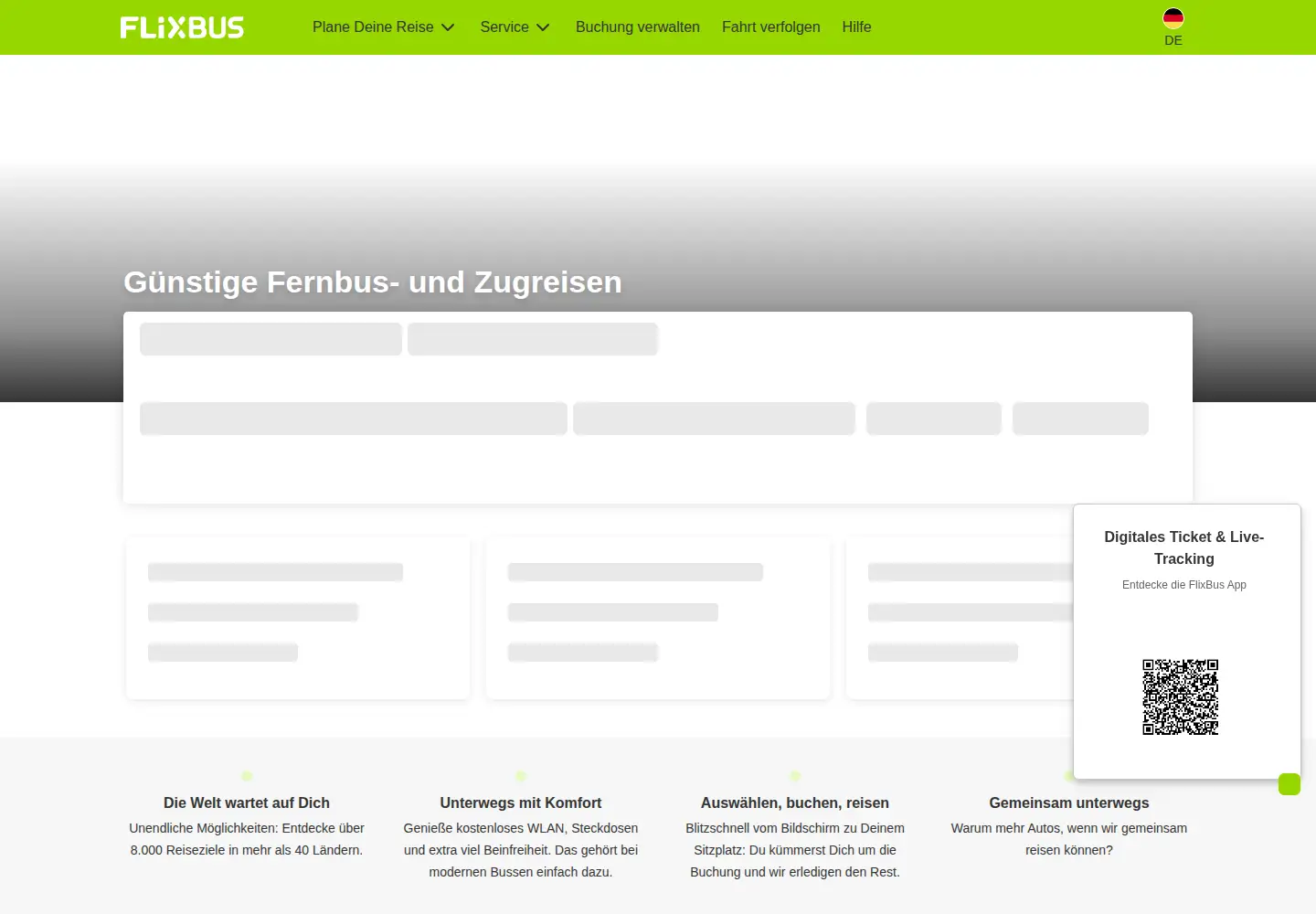Screenshot of flixbus.de