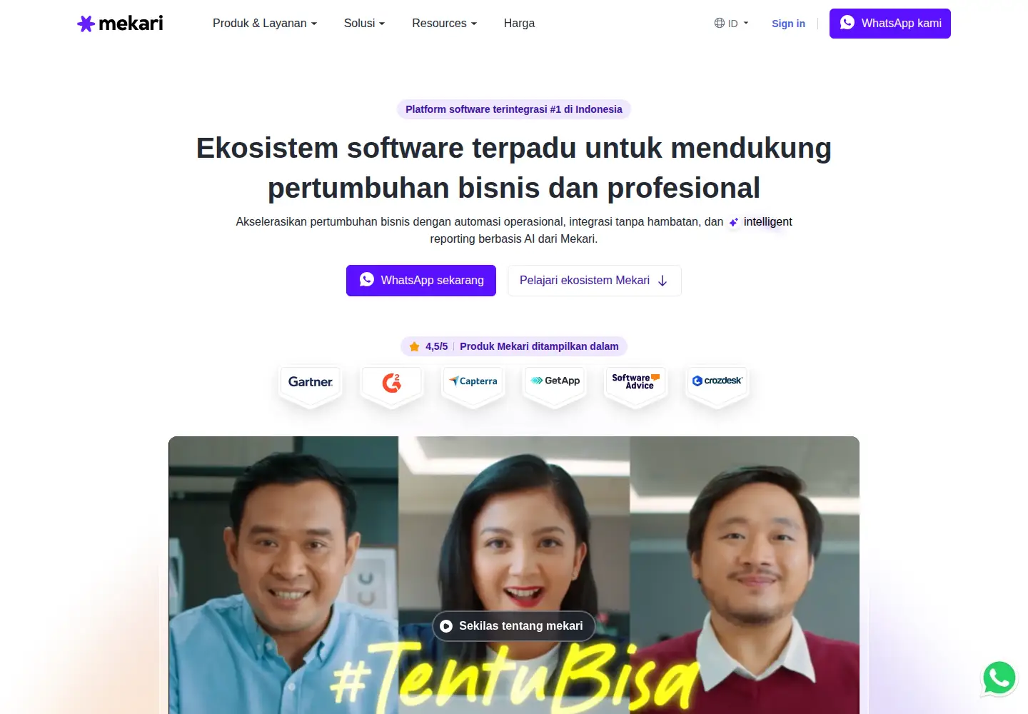Screenshot of mekari.com