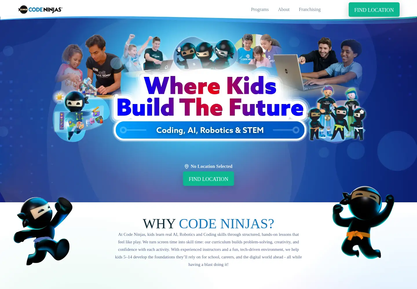 Screenshot of codeninjas.com