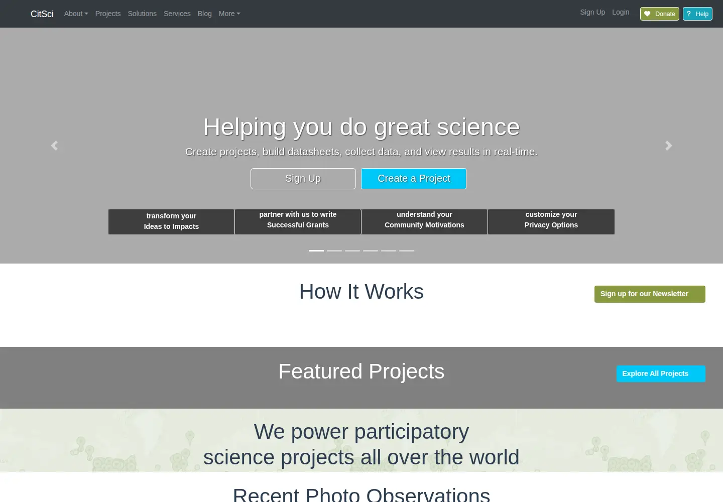 Screenshot of citsci.org