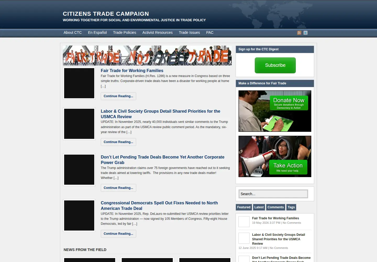 Screenshot of citizenstrade.org