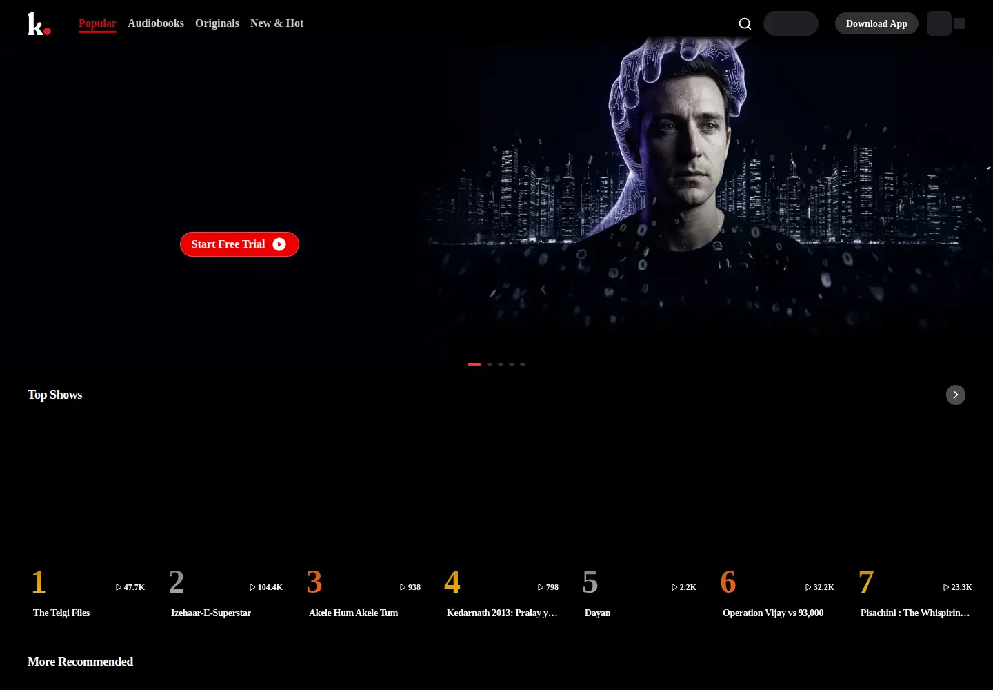 Screenshot of kukufm.com