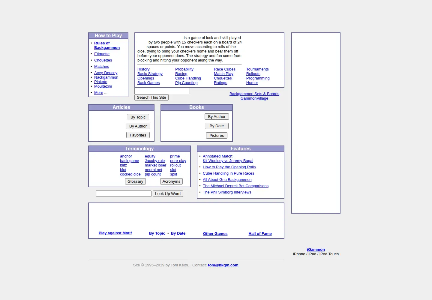 Screenshot of bkgm.com
