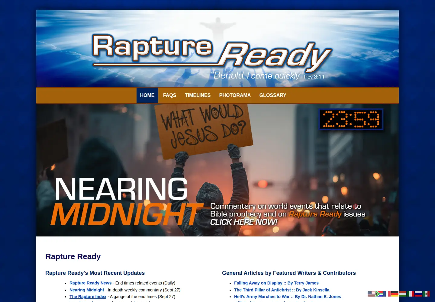 Screenshot of raptureready.com