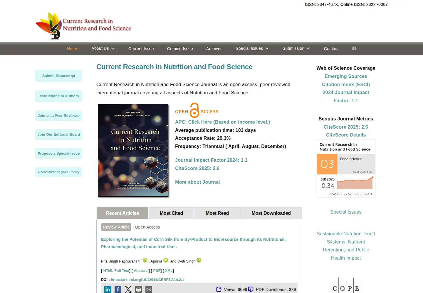 Screenshot of foodandnutritionjournal.org
