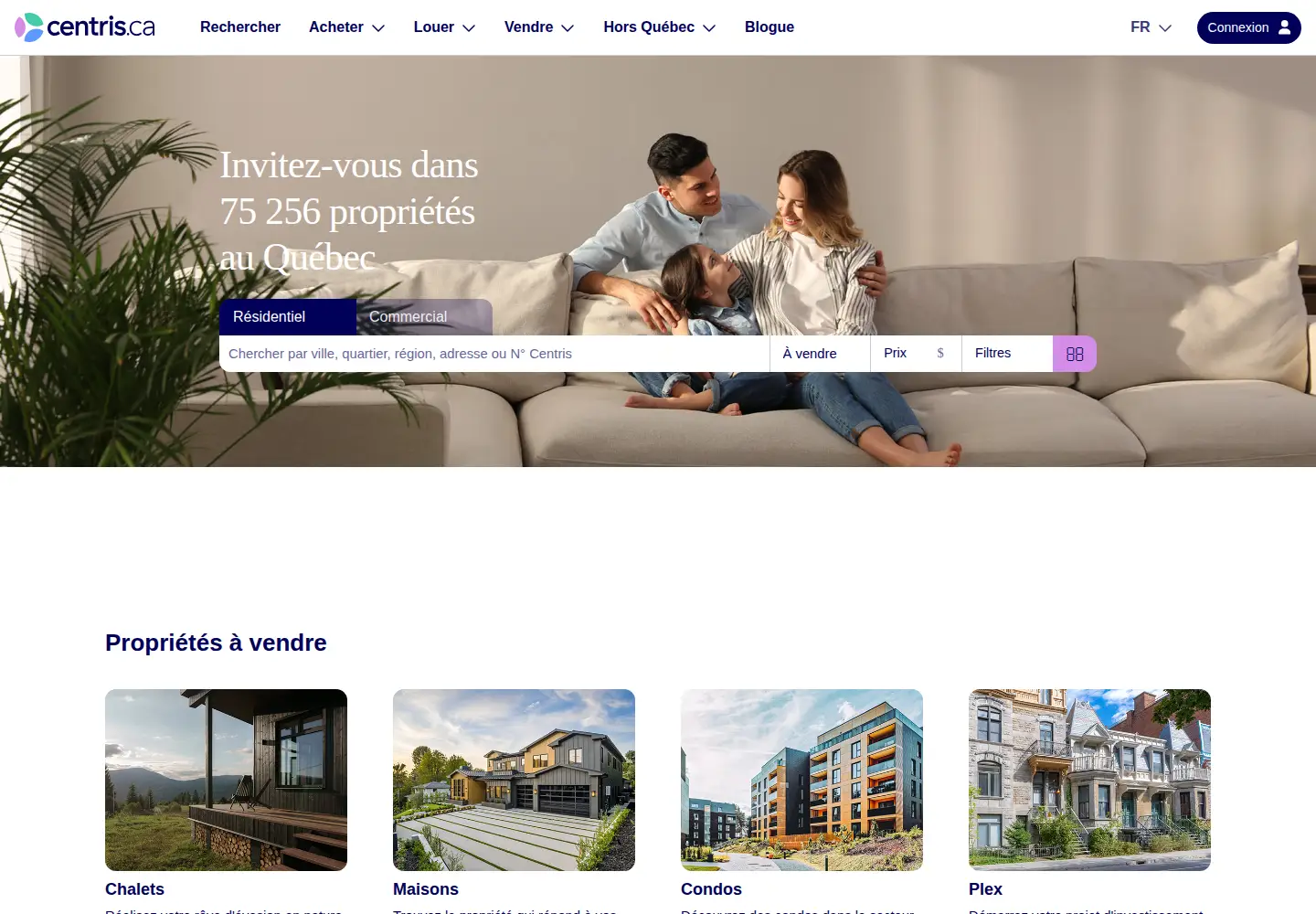 Screenshot of centris.ca