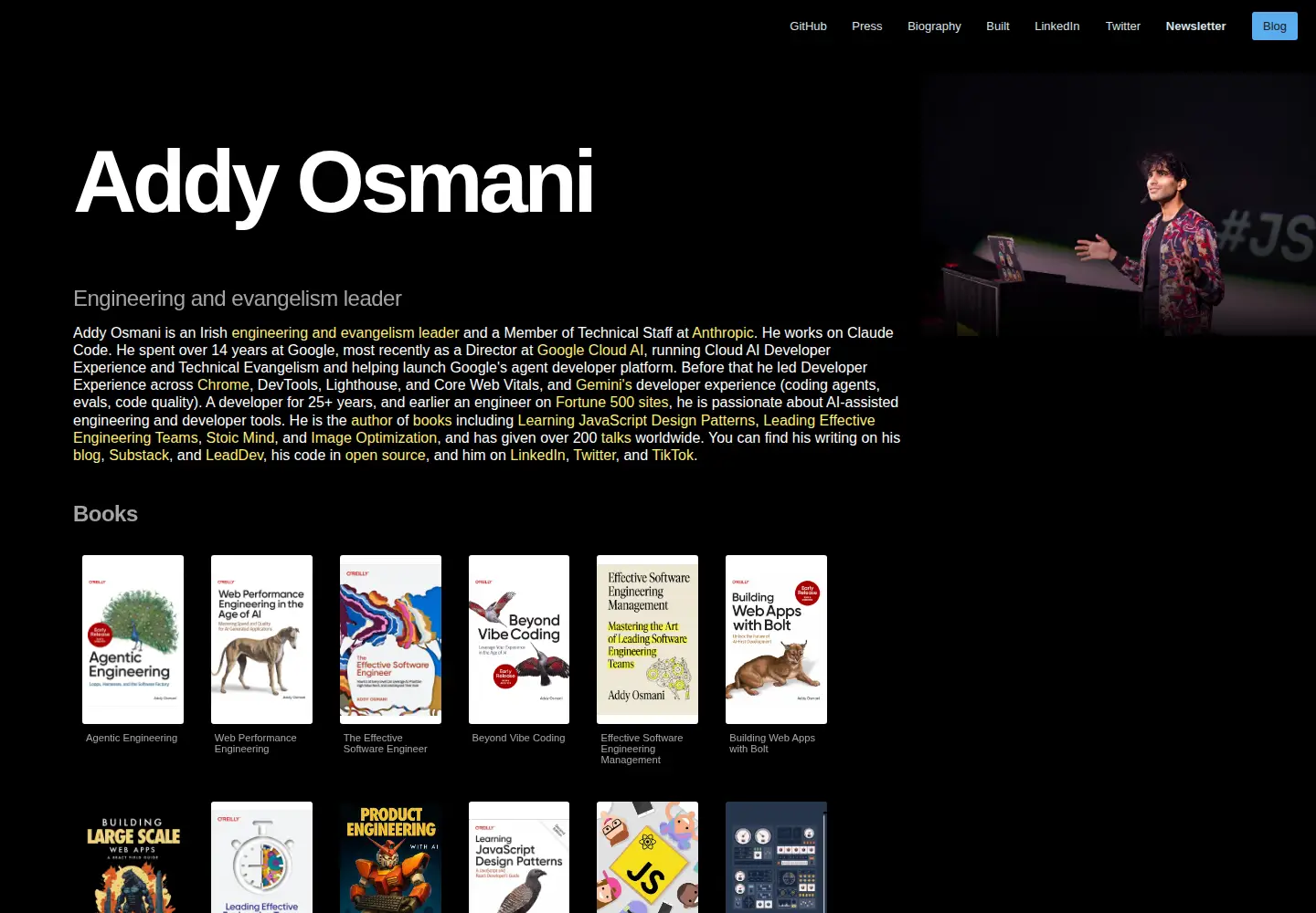 Screenshot of addyosmani.com