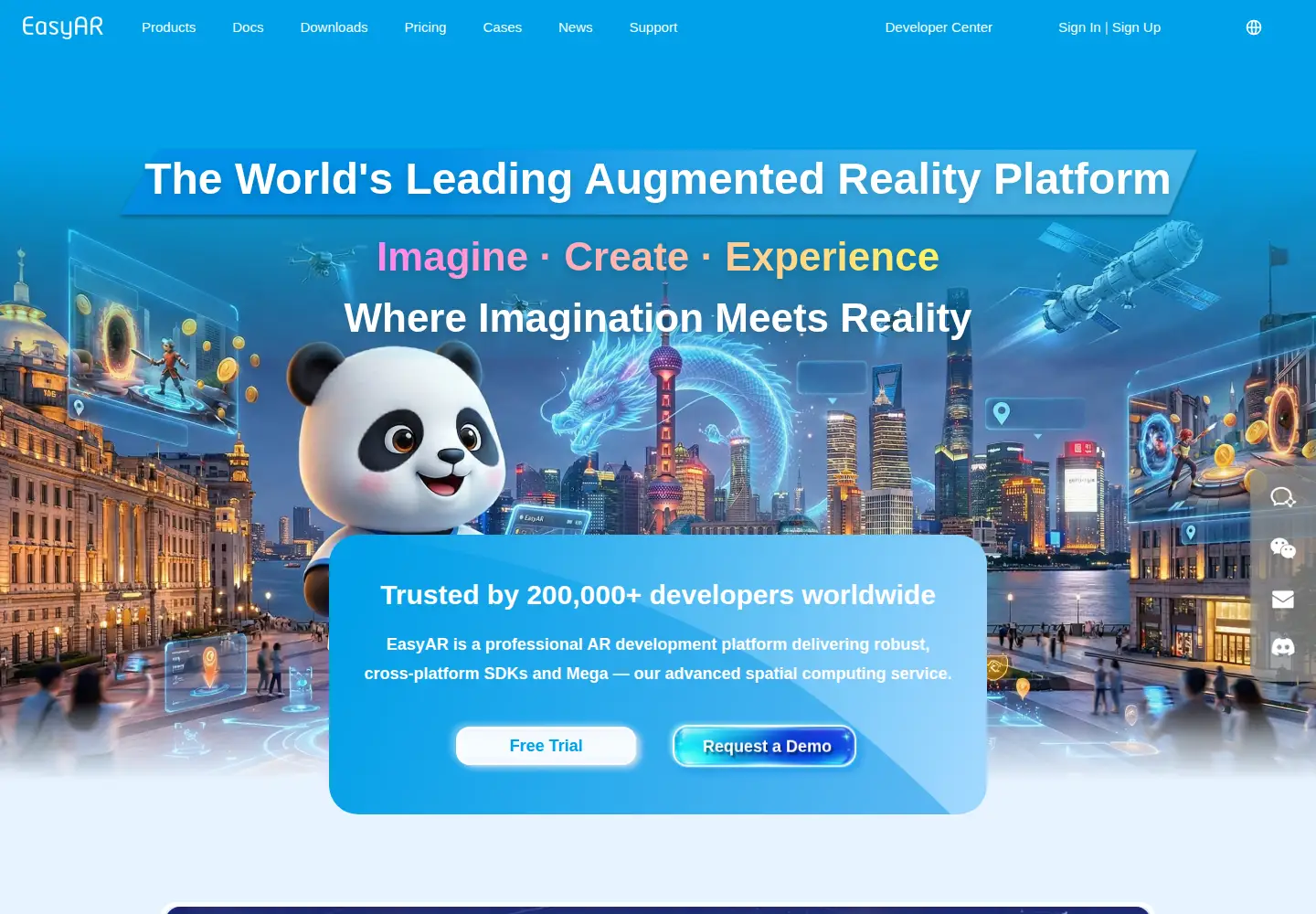 Screenshot of easyar.com