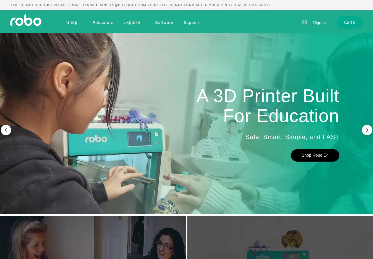 Screenshot of robo3d.com