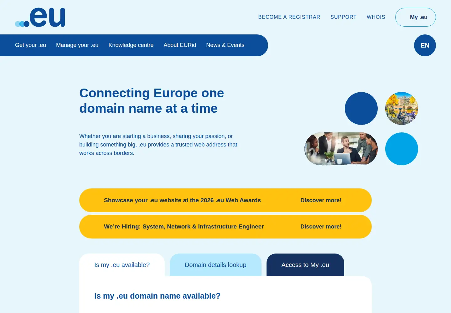Screenshot of eurid.eu