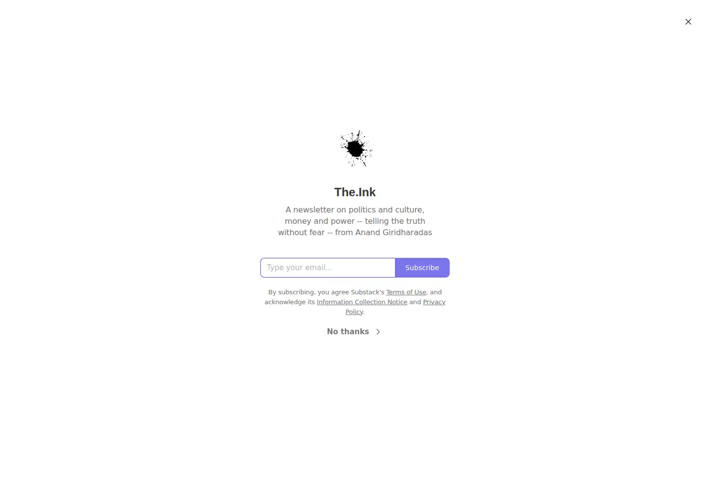 Screenshot of the.ink