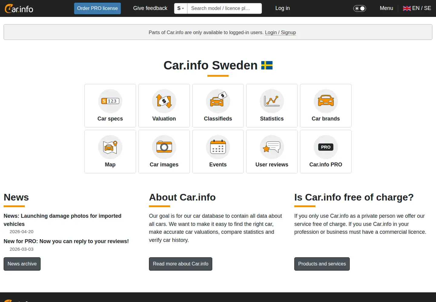 Screenshot of car.info