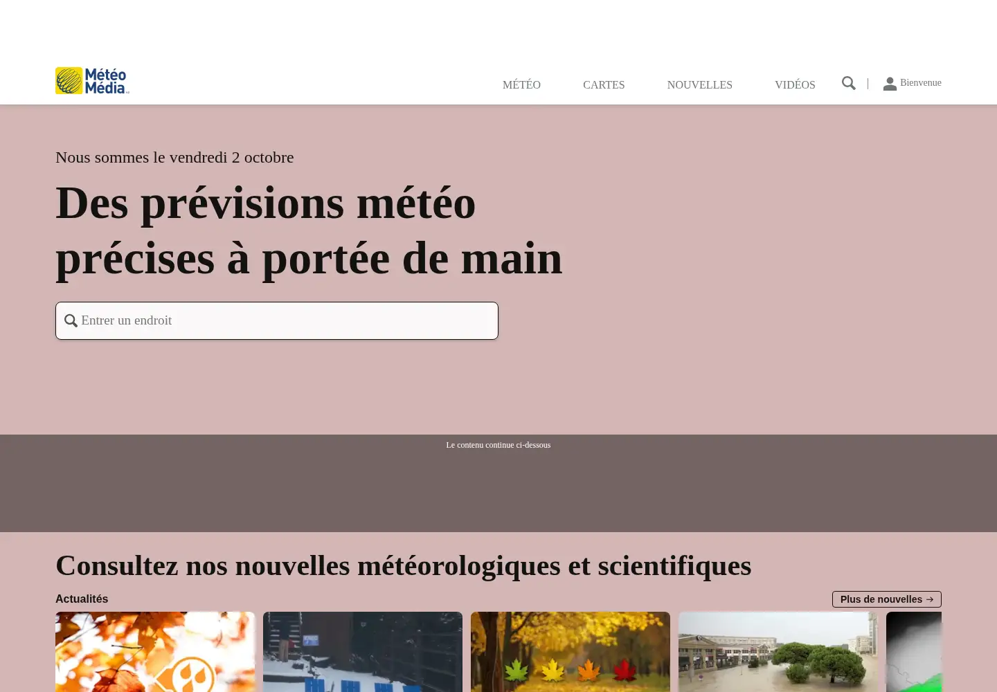 Screenshot of meteomedia.com
