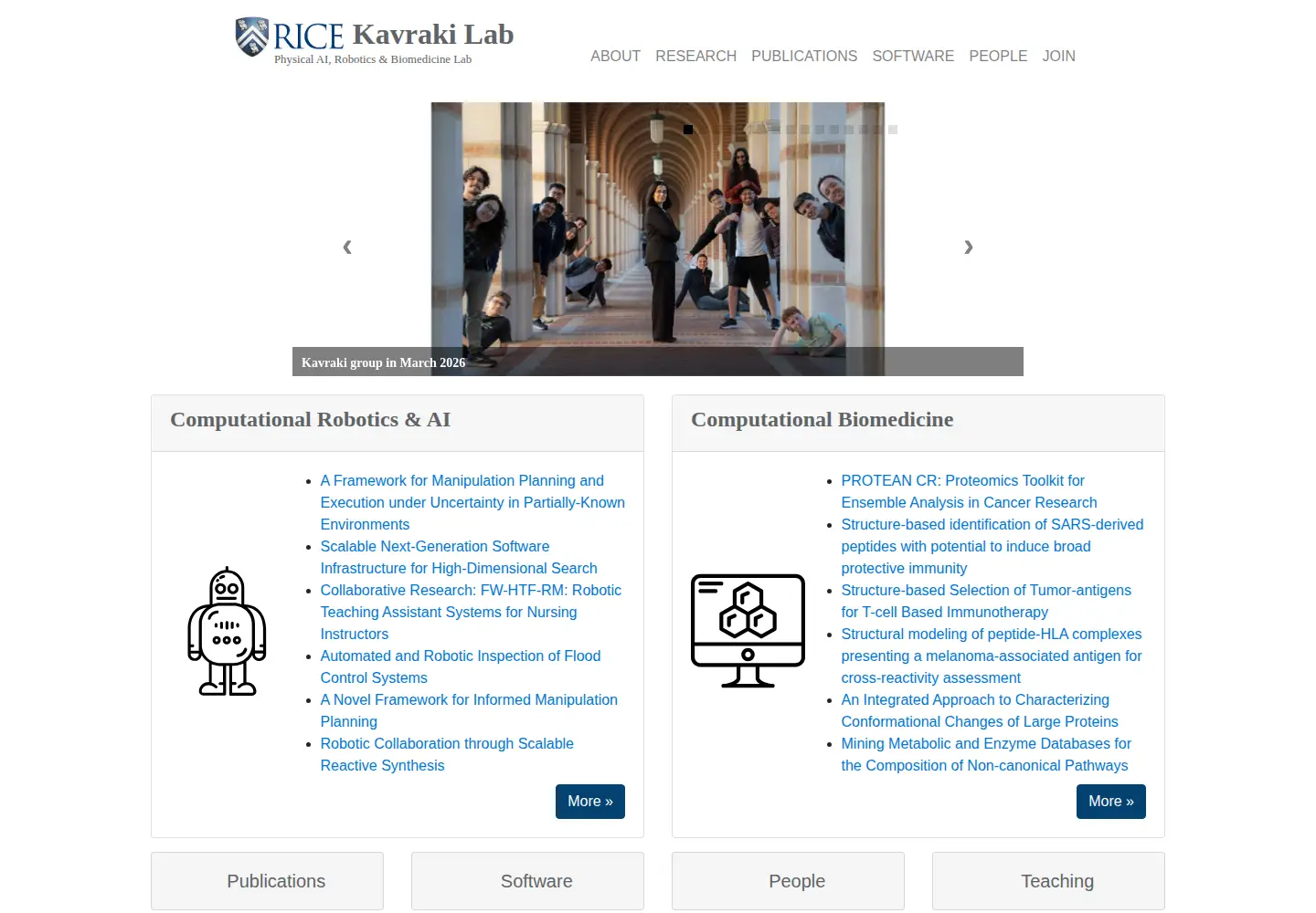 Screenshot of kavrakilab.org