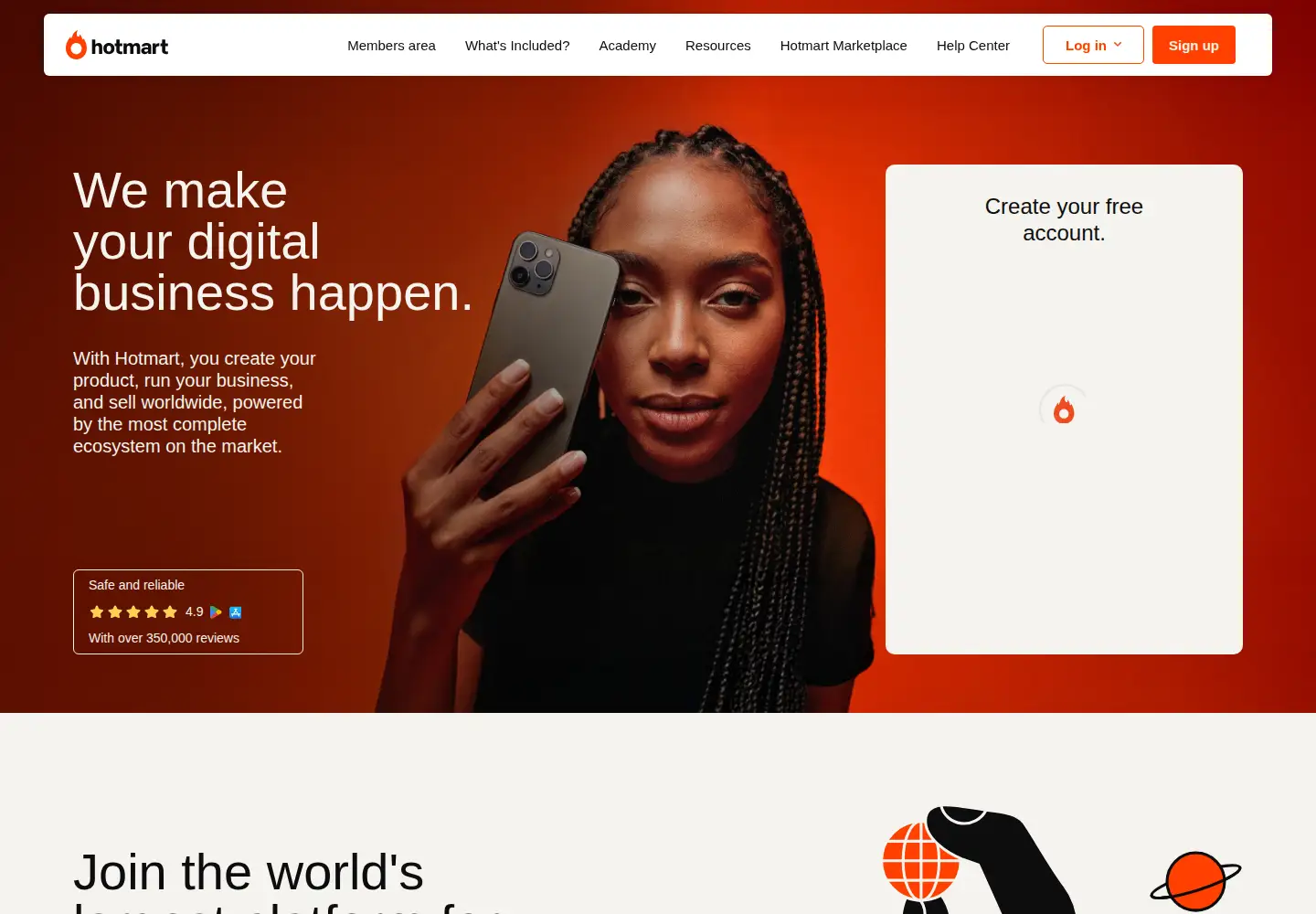 Screenshot of hotmart.com